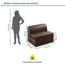 Ver imagem 4 de Sofá Cama Solteiro Retrátil 65cm Corino Smart Minimalista Marrom