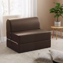 Ver imagem 1 de Sofá Cama Solteiro Retrátil 65cm Corino Smart Minimalista Marrom