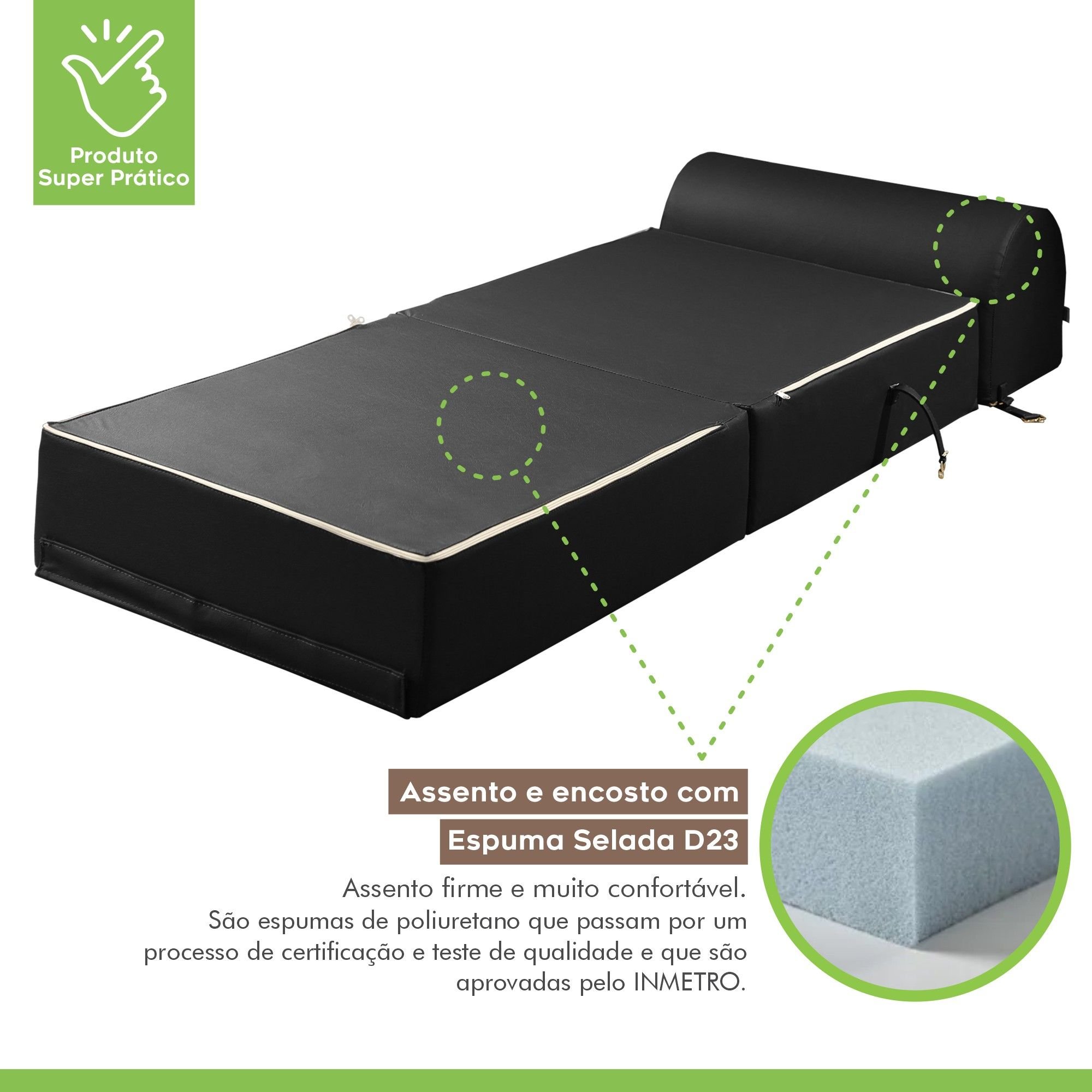 Sofá Cama Solteiro 65cm D33 Smart  - 4