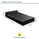 Ver imagem 6 de Sofá Cama Casal Retrátil 2 Lugares Corino Preto Smart 130cm