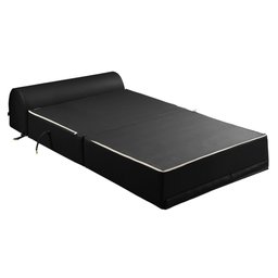 Sofá Cama Casal Retrátil 2 Lugares Corino Preto Smart 130cm - 5 Sofá Cama Casal Retrátil 2 Lugares Corino Preto Smart 130cm - 5