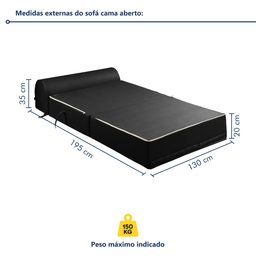 Sofá Cama Casal 130cm D33 Smart  - 6