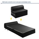 Ver imagem 7 de Sofá Cama Casal Retrátil 2 Lugares Corino Preto Smart 130cm