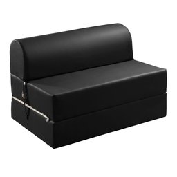 Sofá Cama Casal Retrátil 2 Lugares Corino Preto Smart 130cm - 3 Sofá Cama Casal Retrátil 2 Lugares Corino Preto Smart 130cm - 3