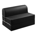 Ver imagem 3 de Sofá Cama Casal Retrátil 2 Lugares Corino Preto Smart 130cm
