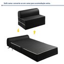 Ver imagem 7 de Sofá Cama Casal Retrátil 2 Lugares Corino Preto Smart 130cm