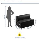 Ver imagem 4 de Sofá Cama Casal Retrátil 2 Lugares Corino Preto Smart 130cm