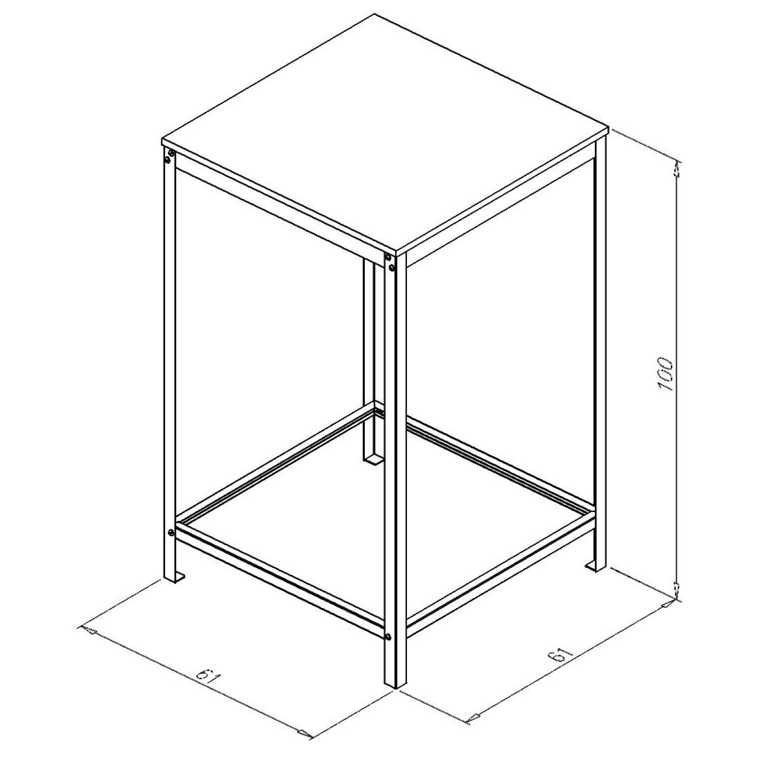 Mesa Alta 61x61cm  - 3