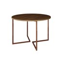 Ver imagem 1 de Mesa Jantar Industrial Amêndoa Base Cobre V Tampo 110cm Redondo