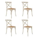 Ver imagem 3 de Conjunto de Mesa Elen Retangular Tampo de Madeira 140x80cm Amêndoa com 4 Cadeiras Katrina Off White