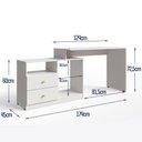 Ver imagem 5 de Mesa para Computador Flex em Linear com Corrediças Telescópicas e Puxadores ABS Branco