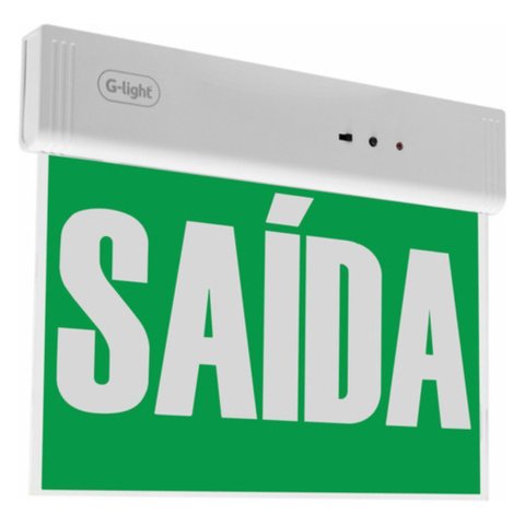 Placa Sinalizadora Saída de Emergência Verde Face Dupla