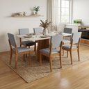 Ver imagem 2 de Conjunto Sala de Jantar Mesa 1,60m Moove 6 Cadeiras Linda Viero