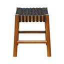 Ver imagem 6 de Puff Baixo Amber Madeira Maciça - Amêndoa Trançado Corda na Cor Preta