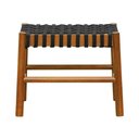 Ver imagem 2 de Puff Baixo Amber Madeira Maciça - Amêndoa Trançado Corda na Cor Preta