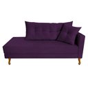 Ver imagem 1 de Recamier Azura 185cm com Almofada Lado Esquerdo Suede - ADJ Decor - Roxo