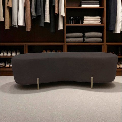 Puff Decorativo Orgânico Alana Couro Marrom