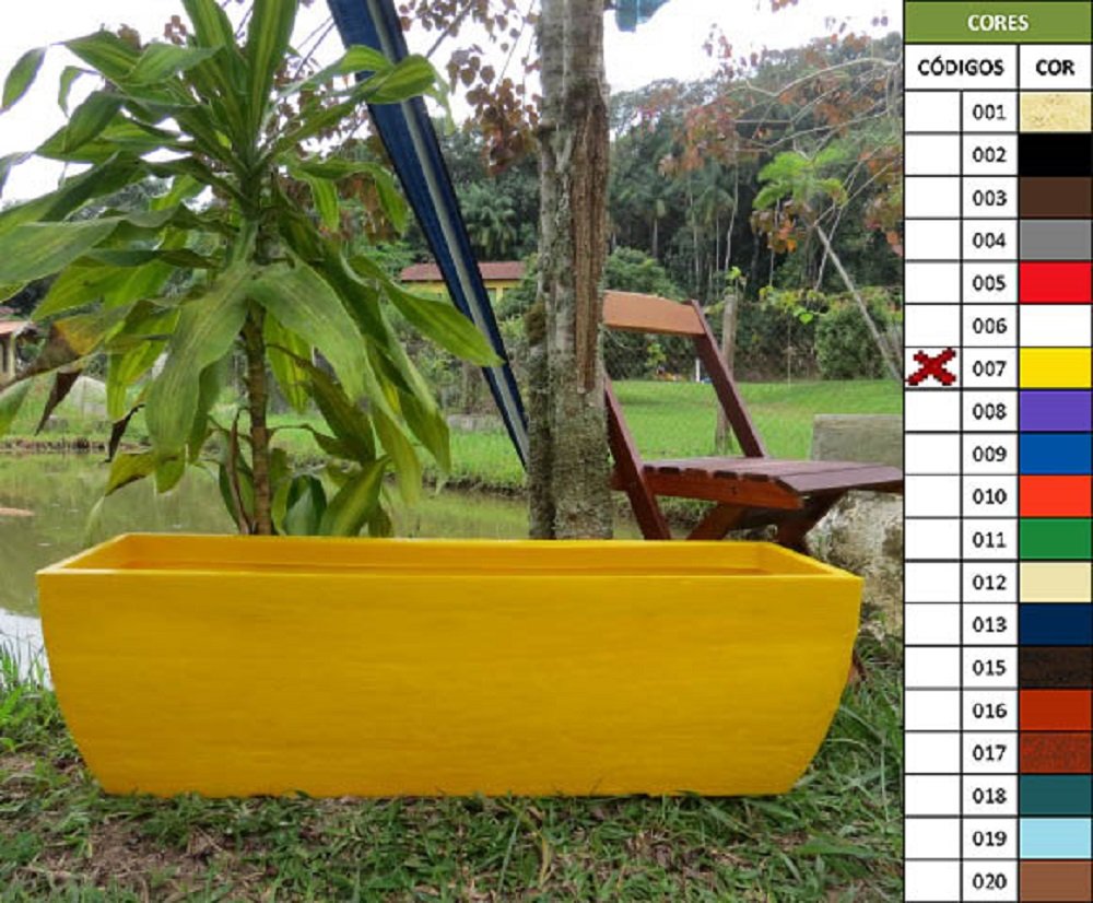 Kit 2 Vaso Planta 100x30 Jardineira Floreira Polietileno BGPLASTICOS AMARELO GIRASSOL 007 - 6