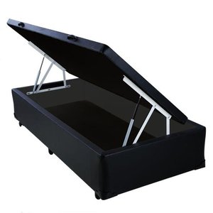 Box Baú Solteiro SP Móveis Suede Preta - 39x78x188