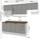 Ver imagem 2 de Armário de Cozinha Modulada 2,80m 11 Peças Iluminata Genialflex
