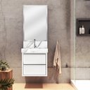 Ver imagem 1 de Lavatório em Porcelanato para Banheiro 50x22,2cm Top com Cuba Esculpida Yescasa Branco/Calacata
