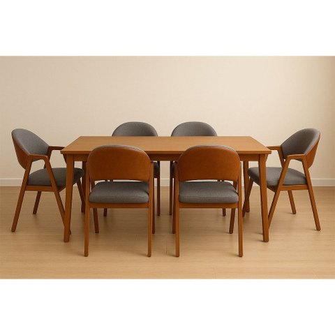 Kit 6 Cadeiras Luiza Sala de Jantar com Braço Madeira Maciça Movellu Home