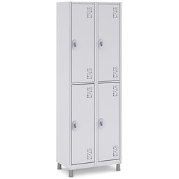 Armário Roupeiro Aço 4 Portas Academia- Locker Guarda Volume - Cinza - 1