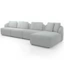 Ver imagem 6 de Sofá 5 Lugares com Chaise Direito Sala Living 388cm Arlo F04 Bouclê Cinza - Lyam Decor