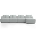 Ver imagem 3 de Sofá 5 Lugares com Chaise Direito Sala Living 388cm Arlo F04 Bouclê Cinza - Lyam Decor