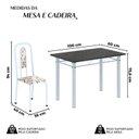 Ver imagem 3 de Conjunto de Mesa com 4 Cadeiras Lívia Branco/Arabesco