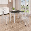 Ver imagem 1 de Conjunto de Mesa com 4 Cadeiras Lívia Branco/Arabesco