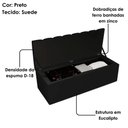 Ver imagem 5 de Cabeceira e Recamier Bau Queen 160 Cm Dalia Suede Preto Artte
