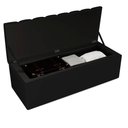 Ver imagem 7 de Cabeceira e Recamier Bau Queen 160 Cm Dalia Suede Preto Artte