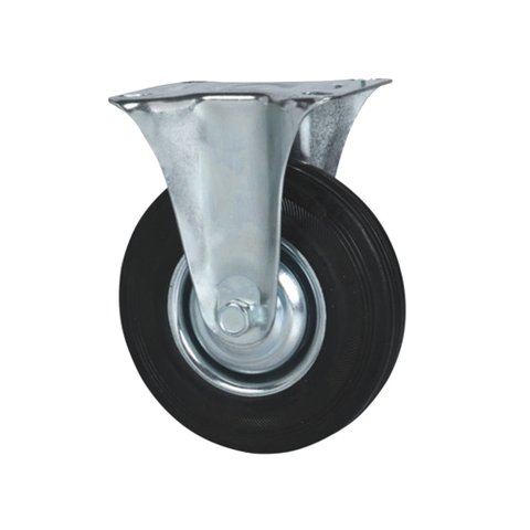 Rodizio Fixo de Borracha Preto Médio 8" Capacidade 150kg Marcon RM-87