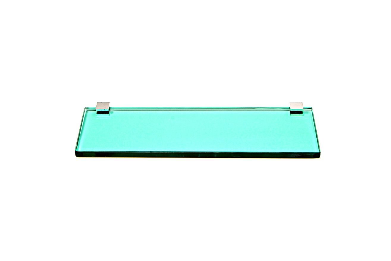 Porta Shampoo Reto em Vidro Verde Lapidado - Aquabox - 30cmx9cmx10mm