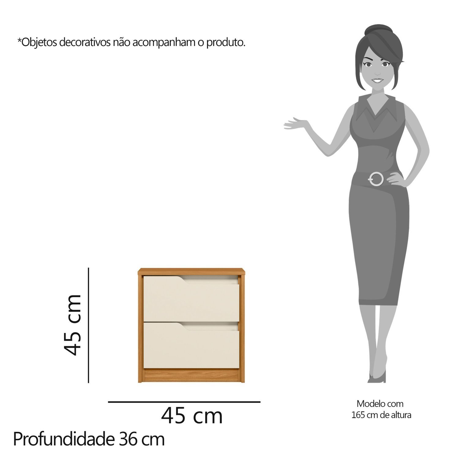 Mesa de Cabeceira 2 Gavetas Flex Doble Albatroz Móveis - 10