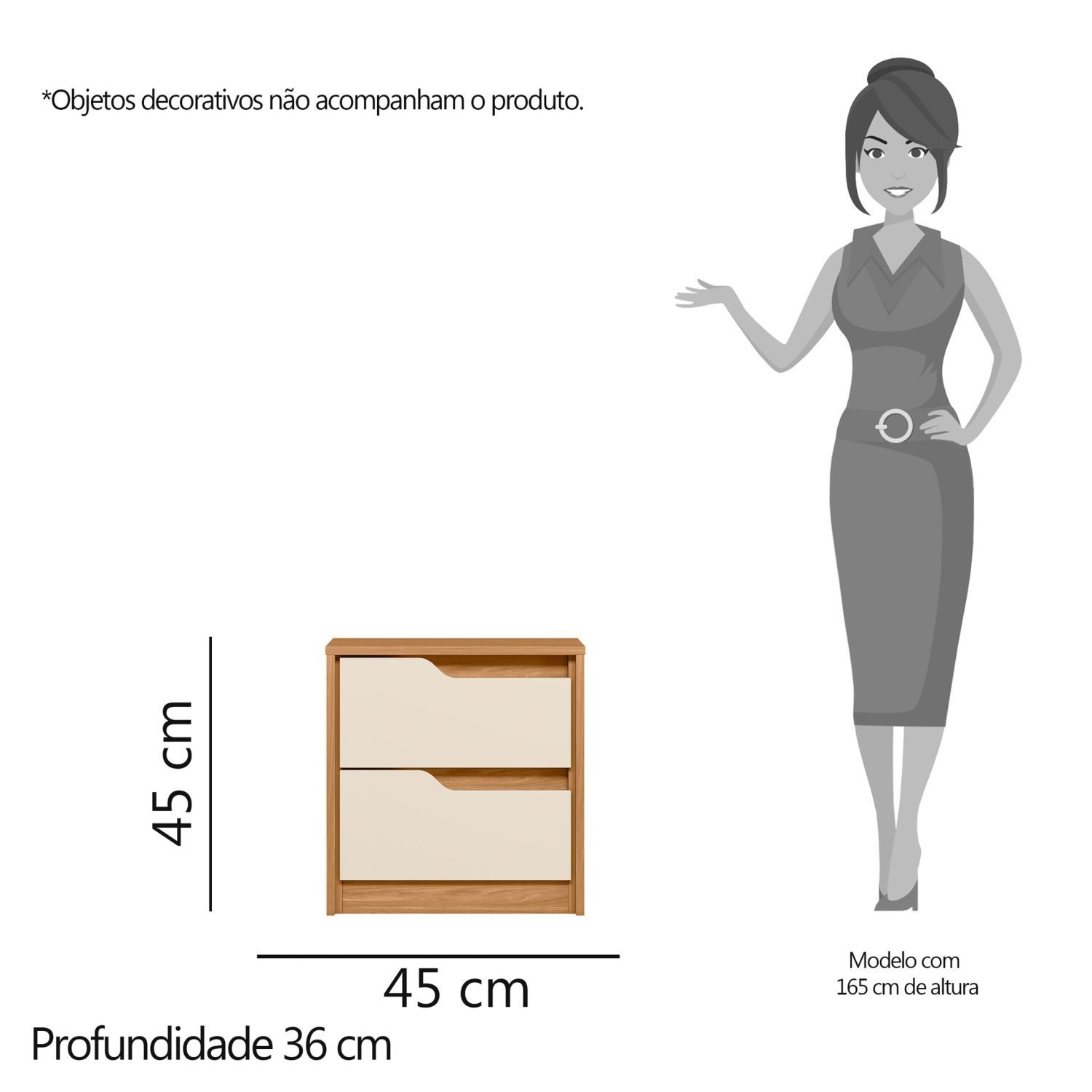 Mesa de Cabeceira 2 Gavetas Flex Doble Albatroz Móveis - 9