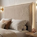 Ver imagem 2 de Cabeceira para Cama Box Casal Padrão Virella 140cm Moderna com Frame Bouclê Bege - Desk Design