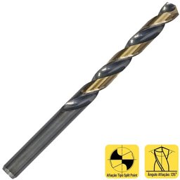 Broca Revenida Black &amp; Gold - 7,50mm - 10 Peças - 444,0014 - Rocast - 1