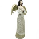 Ver imagem 4 de Estatueta Anjo Pombinha Branca Enfeite em Resina Natal 38cm