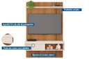 Ver imagem 3 de Rack Bancada C/ Painel P/ Tv até 45 Pol Jade Ripada 120x183cm Buriti/fendi - Caemmun