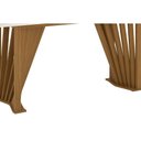 Ver imagem 2 de Mesa para Cozinha Adriana Sc46 + Tampo Madeirado Vidro Curvo 200x80cm Nature-off White - Henn