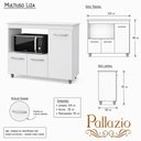 Ver imagem 4 de Balcão Multiuso Liza com Espaço para Microondas Branco - Pallazio