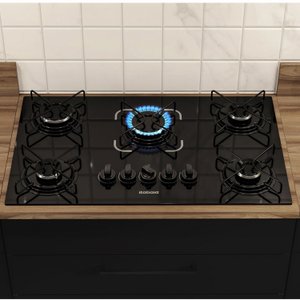 Cooktop 5 Bocas Essencial á Gás Bivolt Itatiaia Preto