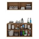 Ver imagem 4 de Conjunto Lavanderia Suspenso Multiuso Armário Aéreo e Balcão 4 Portas Multimóveis Mp5052 Rustic