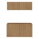 Ver imagem 5 de Conjunto Lavanderia Suspenso Multiuso Armário Aéreo e Balcão 4 Portas Multimóveis Mp5052 Rustic