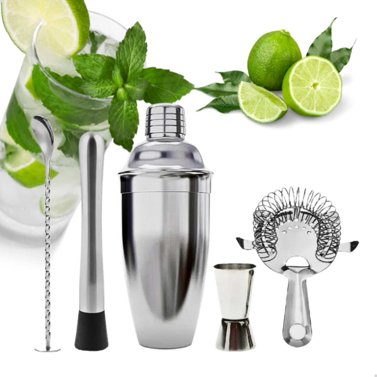 Kit Coqueteleira Aço Inox Bartender 04 Peças Drinks Coquetéis - 2