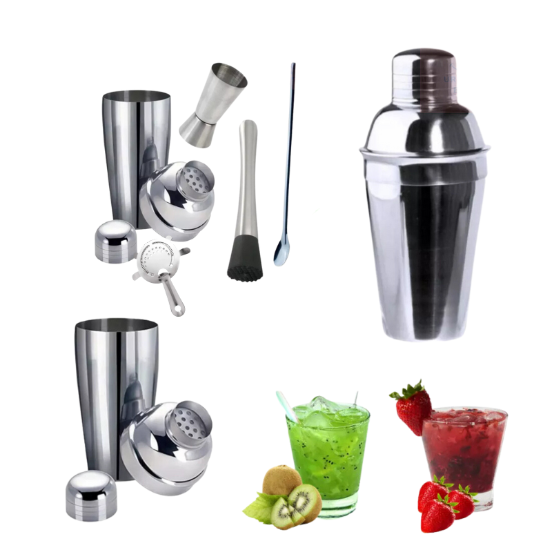 Kit Coqueteleira Aço Inox Bartender 04 Peças Drinks Coquetéis