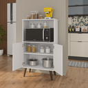 Ver imagem 2 de Balcão Armário Torre Multiuso para Forno e Microondas 2 Portas e Paneleiro Lisboa Cores:branco
