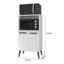 Ver imagem 5 de Balcão Armário Torre Multiuso para Forno e Microondas 2 Portas e Paneleiro Lisboa Cores:branco